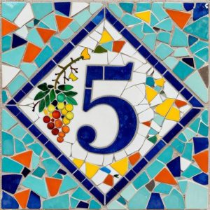 Trencadís Mosaic House Number 5 with Grapes