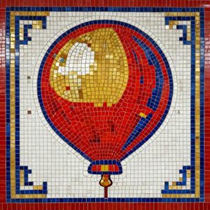 Soviet Style Hot Air Balloon Mosaic Art