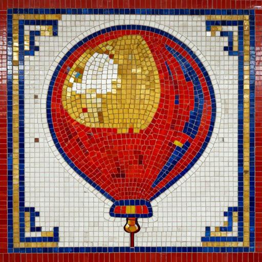 Soviet Style Hot Air Balloon Mosaic Art