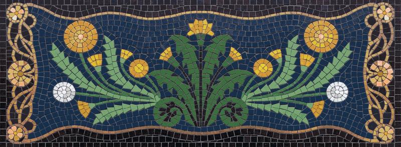 Elegant Botanical Floral Mosaic Panel - 80x30 cm
