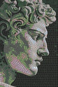 Classical Male Profile Mosaic Art – 60×90 cm
