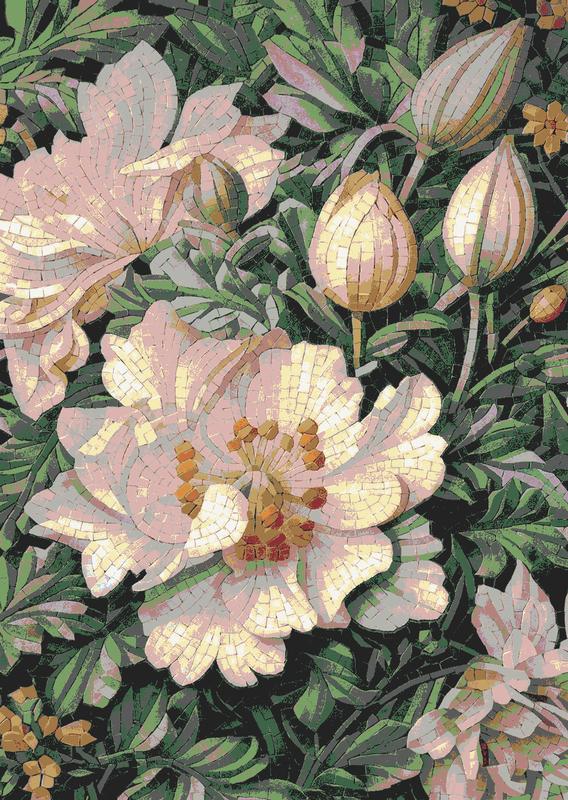 Elegant Peony Bloom Mosaic Art