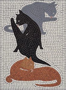 Three Cats Mosaic Art – Modern Wall Decor