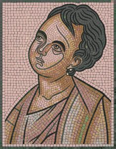 Classical Mosaic Portrait – Serene Gaze