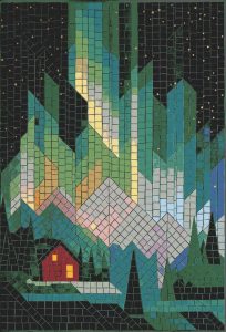 Starry Night Mountain Mosaic Art