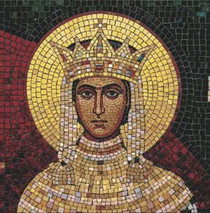 Byzantine Style Mosaic Portrait of a Crowned Figure