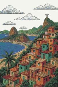 Rio de Janeiro Mosaic Art – Colorful Cityscape