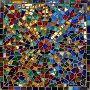 Vibrant Radial Abstract Mosaic Art – Custom Size