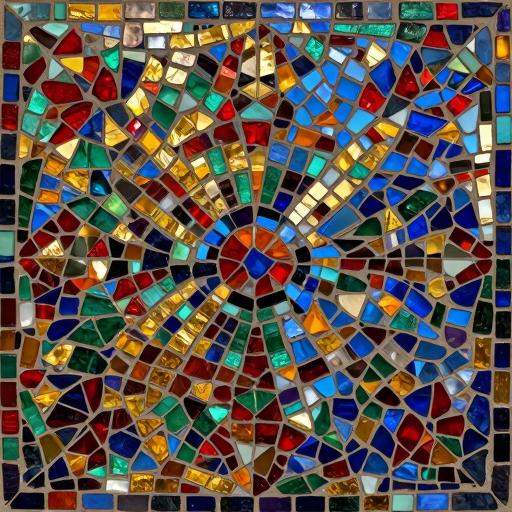 Vibrant Radial Abstract Mosaic Art - Custom Size