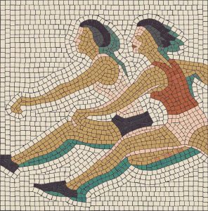 Classical Mosaic Art: Dynamic Runners