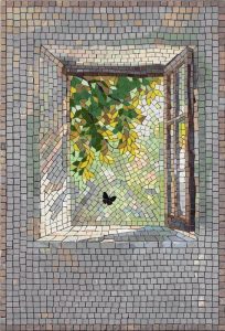 Window to Nature Mosaic Art – Butterfly and Foliage