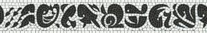 Elegant Black and White Abstract Mosaic Border