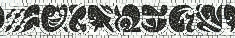 Elegant Black and White Abstract Mosaic Border
