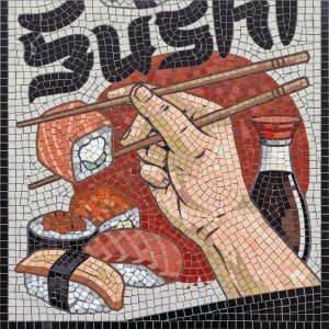 Modern Sushi Mosaic Art – 200×200 cm