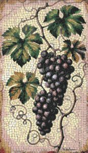Elegant Grape Vine Mosaic Art – 60×105 cm