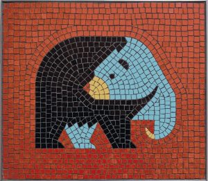 Stylized Elephant Mosaic Art – 20×18 cm