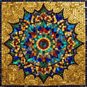 Byzantine Gold Mandala Mosaic Art