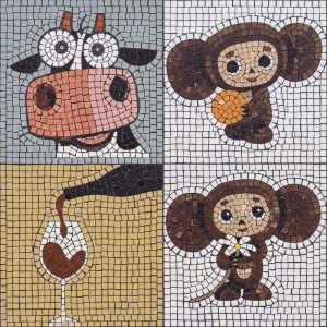Whimsical Animal and Wine Mosaic Art
