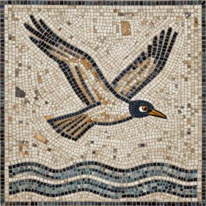 Seagull Over the Sea Mosaic Art – Opus Tessellatum