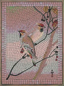 Elegant Mosaic Art: Two Birds on a Branch
