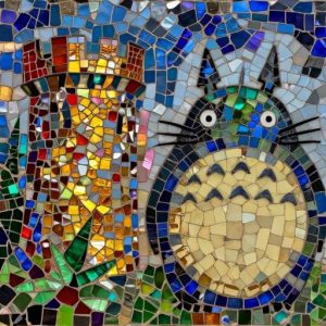 Studio Ghibli Mosaic Art: Calcifer and Totoro