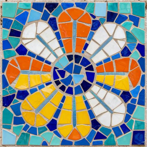 Vibrant Dandelion Trencadís Mosaic Art