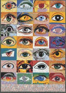 Diverse Eyes Mosaic Art – Surreal Wall Decor