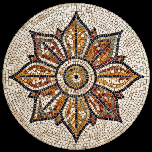 Vibrant Floral Mosaic Round Tabletop