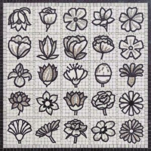 Minimalist Botanical Mosaic Art – 25 Flower Motifs