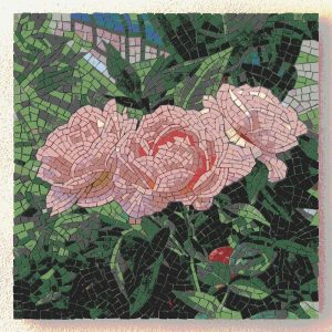 Pink Floral Bloom Mosaic Art