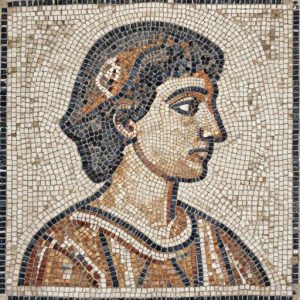 Ancient Roman Profile Mosaic Art