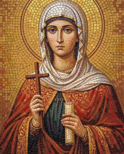 Sacred Female Saint Mosaic Art – 80×100 cm