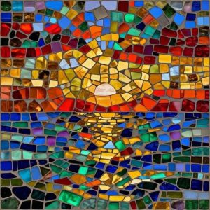 Sunset Over the Sea Mosaic Art – Custom Opus Incertum