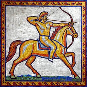 Sagittarius Mosaic Art: Dynamic Centaur Archer