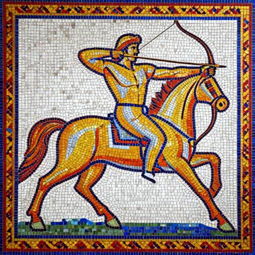 Sagittarius Mosaic Art: Dynamic Centaur Archer