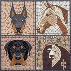 Animal Portraits Mosaic Art – 30×30 cm