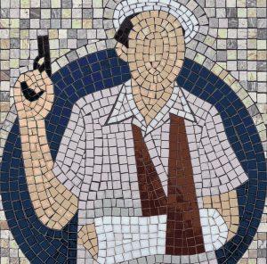 Noir Mystery Mosaic Portrait