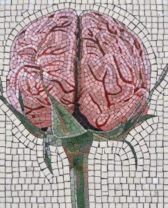 Brain Flower Mosaic Art – Surreal Conceptual Piece