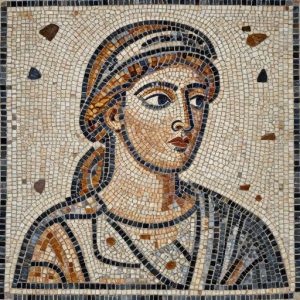 Valkyrie Portrait Mosaic – Opus Tessellatum Style