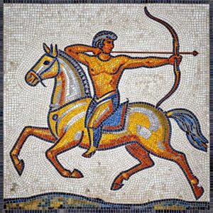 Centaur Archer Mosaic Art – Opus Tessellatum Style