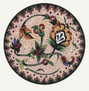 Elegant Floral Circular Mosaic Art