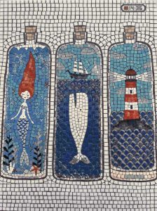 Nautical Wonders Mosaic Art – Mermaid, Whale & Lighthouse