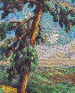 Serene Nature Mosaic Art – Tree and Sky