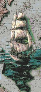 Sailing Ship Mosaic Art – Maritime Exploration