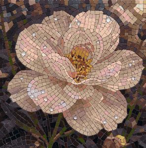Elegant Pink Flower Mosaic Art – 30×30 cm