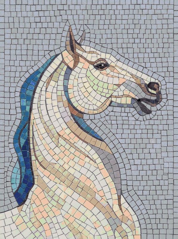 Elegant Horse Mosaic Art - Classical Style