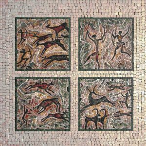 Prehistoric Cave Art Mosaic – Ancient Figures