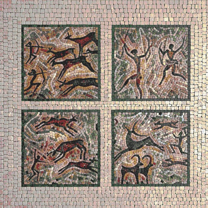 Prehistoric Cave Art Mosaic - Ancient Figures