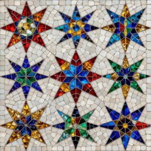 Colorful Mosaic Stars Wall Art – Custom Smalt Design