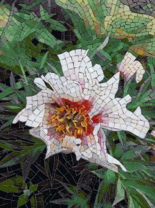 White Flower Mosaic Art – Nature’s Elegance